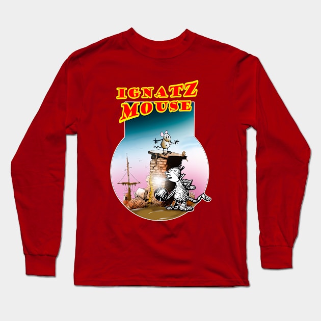 Ignatz Krazy Kat and the Bomb Long Sleeve T-Shirt by enyeniarts